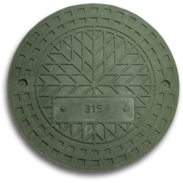 Люк дренажного колодца полимер-песчаный Насхорн 315 мм зеленый